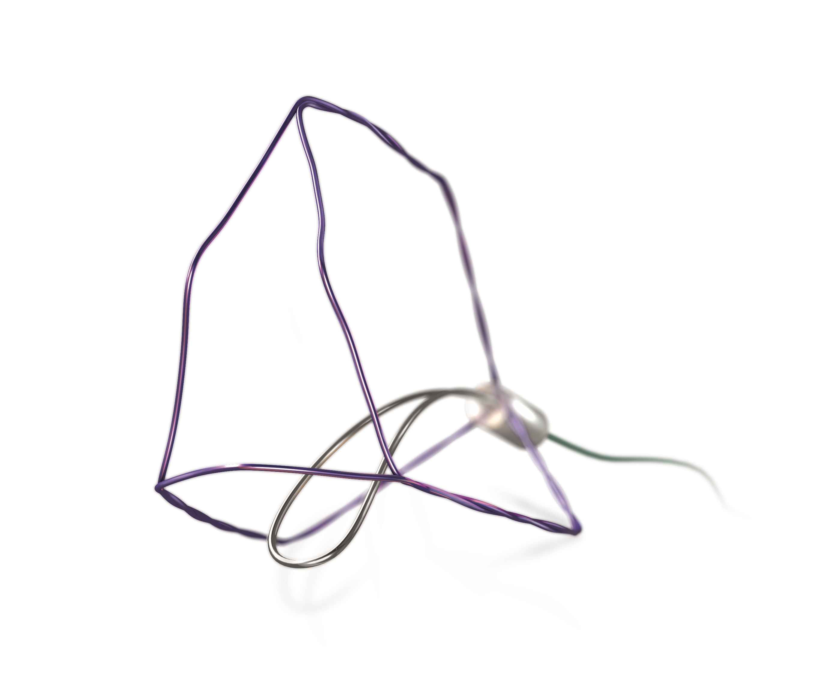 The iTind device shown in its expanded, deployed shape